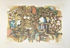 Heinz Schrand, Abstrakte Akt Komposition, Lithografie, signiert, num., 1969