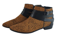 Animal Print - Damen Stiefeletten Schuhe  Gr. 37 - Gepard Muster Fell Schuh