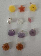 Set Charms Anhänger Perle Muschel Sommer Sonne a cute color Bunt Blume