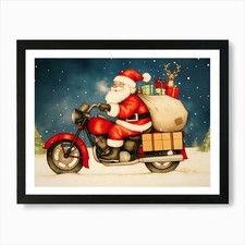 Weihnachtsmann fährt Motorrad