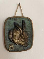 MESSING / BRONZE / WANDBILD RELIEF / ALBRECHT  DÜRER "HASE" 300 g schwer