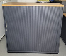 Aktenschrank/ Querrolladen 3 OH Kirschbaum/anthrazit 120 cm , 1 Tür, Sidebord