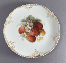 KPM Prunkteller Obstteller, Golddekor um 1900 Erdbeeren