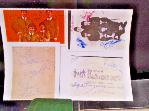 The beatles autographs sheet - beatles,