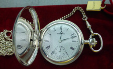 Vintage Wempe Zeitmeister Glashütte SA Sondermodel 925 Silber Taschenuhr m Kette