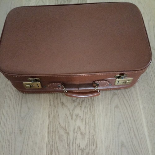 Koffer vintage leder braun - vintage,