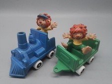 Bully,Bullyland Pumuckel Lokomotive,Eisenbahn mit Waggon/Anhänger,Vintage
