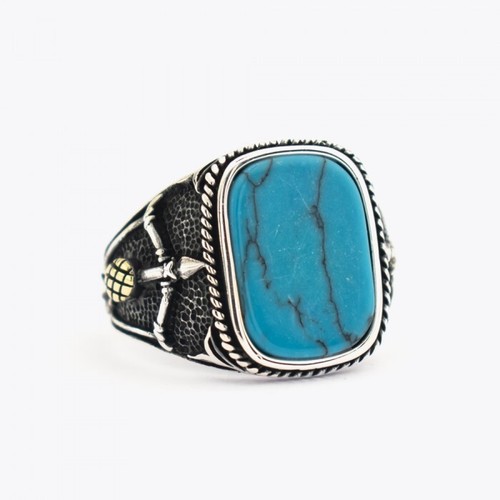 Herren türkis signet ring - herren,