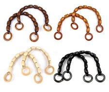 1 Paar Taschengriffe aus Holzperlen Taschenhenkel Griff Henkel