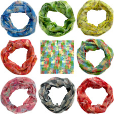 Katzen Damen Loopschal Schlauchschal 20% Seide weich Halstuch Kopftuch E3332