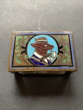 Cloisonné Streichholzschachtel -Halter DRACHE Streicholzschachtel CHINA Japan