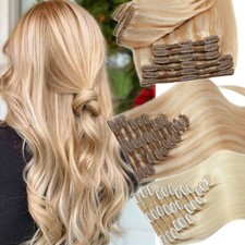Real Dick Clip in Extensions Remy Echthaar Haarverlangerung Doppelt Tressen 170G