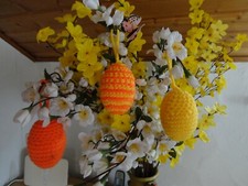  3 Ostereier gehäkelt Gelb