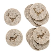 6x Filz-Untersetzer Hirsch