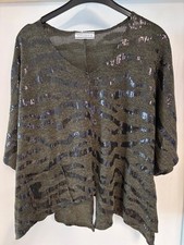 Pullover Turbulence neuw. Lagenlook olivgrün khaki mit schw. Highlights onesize