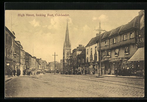 Ansichtskarte colchester high - ansichtskarte, colchester,