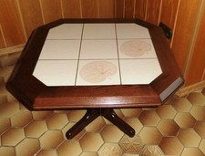 Couchtisch Beistelltisch Kacheltisch echt Eiche 80x80x47cm