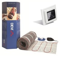 DEVI Devimat Deviheat DSVF 150  Fußbodenheizung Dünnbett SET mit Devireg Touch