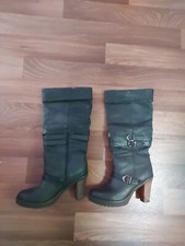 Stiefel Damen, Grösse 41, Schwarz, Mit Schnallen