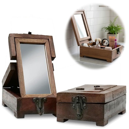 Barber utensilienbox teak holz - utensilienbox,