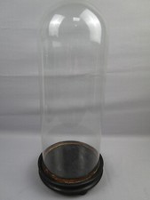 Glasdom mit Holzsockel - Höhe 46,5 cm / Durchmesser 22,0 cm  - unbeschädigt