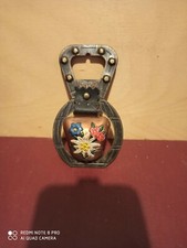 Alter Flaschenöffner ,Vintage ,Sammlerstück Hufeisen mit Kuhglocke bemalt    20