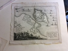 Belagerung von Wolgast 1675  Kupferstich Merian ca 1680  OLMM