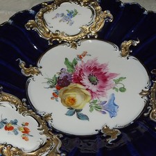 MEISSEN PFEIFFERZEIT  1. WAHL PRUNKSCHALLE GROSS KOBALT