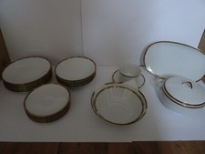 Hutschenreuther Arzberg Speiseservice Weiß mit Goldrand für 6 Personen  23 Teile