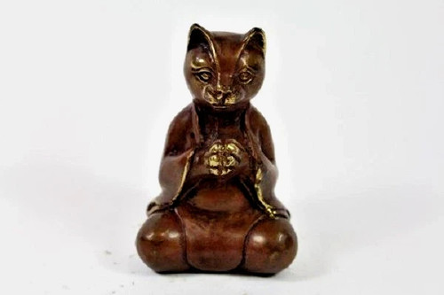 Bronze skulptur yoga katze - -,