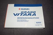 Betriebsanleitung Bedienungsanleitung Suzuki Grand Vitara Typ JT erstklassig