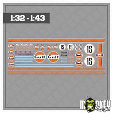 Gulf Racing Aufkleber SET für