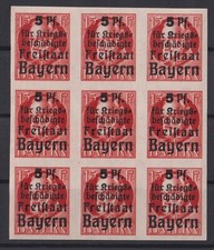 =Bayern Mi.Nr.172 B (9er-Block) **(6x) / * (3x) - 1950 M€ -seltene Top-Einheit!=