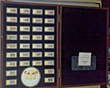 32er Komplett-Set Barren 'DM Banknoten' und Gigant-Medaille in der Original