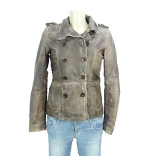 JAGGER & EVANS Lederjacke Jacket Leather Braun Gr. S 36