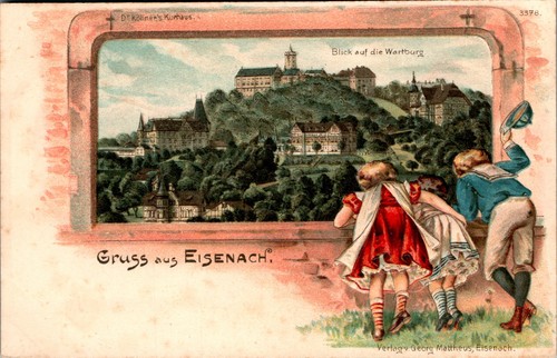 Litho gruss aus - gruss, eisenach