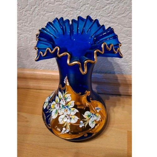 Bohemia kobaltglas vase - bohemia,