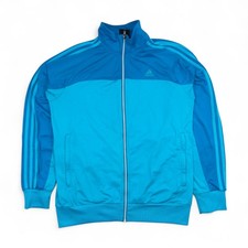 Adidas Training Jacke Herren M Hellblau Vintage Sportjacke Colorblock Retro 