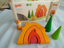 Holz - Bausteine, Regenbogenhaus mit Zwergen,Bäumen,  auch für Jahreszeitentisch