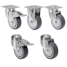 Apparaterollen Transportrollen Lenkrollen Rückenloch Platte Möbelrollen TPE Rad