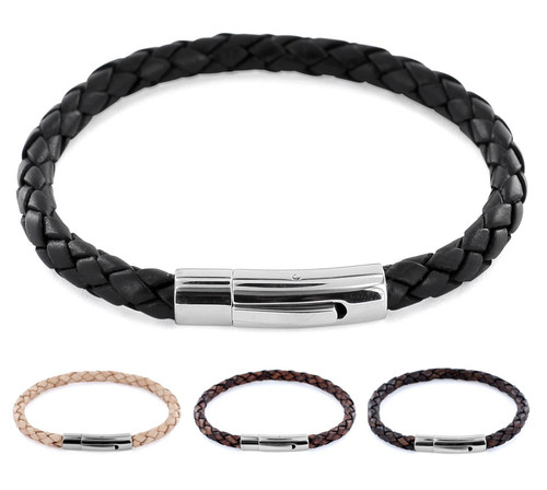 Lederarmband geflochten 5mm