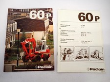2x Prospekt Poclain 60P Mobilbagger Technische Daten 1980er Jahre