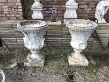 1von2 STEIN AMPHORE PRACHT PRUNK VASE POKAL SCHLOSS GARTEN PARK alt antik Barock