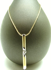 Damen Brillant Ahänger mit Kette 585 Gold 14 Karat Collier zus. 9,2 Gramm 46 cm