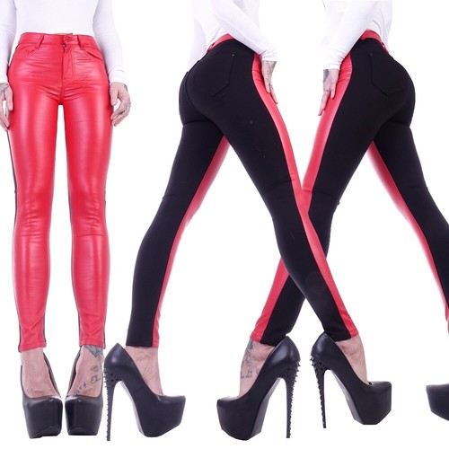 Damen leder optik - leder-optik, leggings