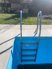 Poolleiter Edelstahl ENG 150 cm I 4-stufig I V2A Leiter Treppe Einstieg