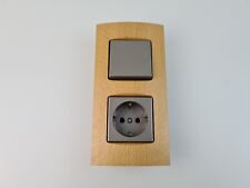 2 Fach Steckdosen Schalter Kombination UP Düwi Rev Arcada Buche Echtholz / Maron