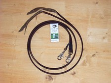 BioThane Westernzügel, offener Zügel, mit Lederklatsche schwarz, braun