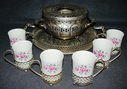 Englisches mokka tee set - mokka-, /