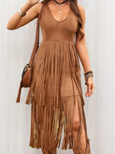 Damen Freizeitkleid mit Quastendetail, Urlaub, Schmale Passform, Indianerkleid